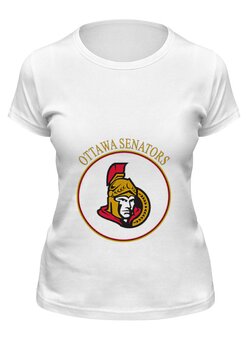 Заказать женскую футболку в Москве. Футболка классическая Ottawa Senators от kspsshop - готовые дизайны и нанесение принтов.