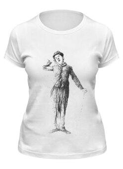 Заказать женскую футболку в Москве. Футболка классическая Чарли Чаплин от CoolDesign - готовые дизайны и нанесение принтов.