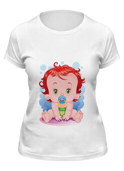 Заказать женскую футболку в Москве. Футболка классическая Детки от naty404@mail.ru - готовые дизайны и нанесение принтов.
