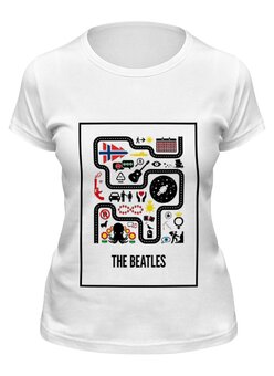 Заказать женскую футболку в Москве. Футболка классическая The Beatles от Weed Stuff`a - готовые дизайны и нанесение принтов.
