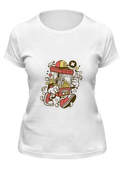 Заказать женскую футболку в Москве. Футболка классическая Попкорн от acidhouses - готовые дизайны и нанесение принтов.