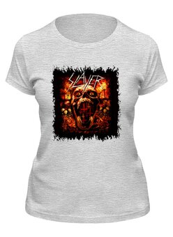 Заказать женскую футболку в Москве. Футболка классическая Slayer от Leichenwagen - готовые дизайны и нанесение принтов.