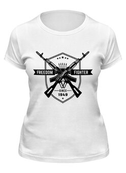 Заказать женскую футболку в Москве. Футболка классическая Ретро дизайн, оружие от Leichenwagen - готовые дизайны и нанесение принтов.