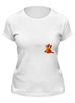 Заказать женскую футболку в Москве. Футболка классическая Рыжий кот от Hop Shop - готовые дизайны и нанесение принтов.
