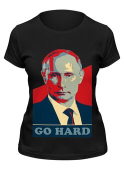 Заказать женскую футболку в Москве. Футболка классическая Путин от denis01001 - готовые дизайны и нанесение принтов.