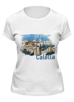 Заказать женскую футболку в Москве. Футболка классическая Calella от mspnru - готовые дизайны и нанесение принтов.