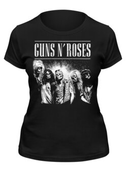 Заказать женскую футболку в Москве. Футболка классическая Guns n' roses от Leichenwagen - готовые дизайны и нанесение принтов.