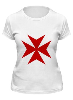 Заказать женскую футболку в Москве. Футболка классическая Мальтийский крест от trend - готовые дизайны и нанесение принтов.