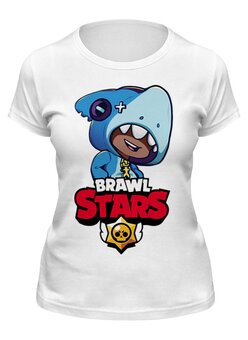 Заказать женскую футболку в Москве. Футболка классическая Brawl Stars Leon Shark от weeert - готовые дизайны и нанесение принтов.