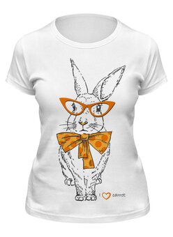 Заказать женскую футболку в Москве. Футболка классическая Кролик от Дмитрий - готовые дизайны и нанесение принтов.