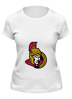 Заказать женскую футболку в Москве. Футболка классическая Ottawa Senators от dobryidesign - готовые дизайны и нанесение принтов.