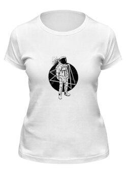 Заказать женскую футболку в Москве. Футболка классическая Космос Космонавт  от MariYang  - готовые дизайны и нанесение принтов.