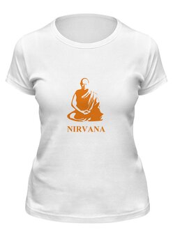 Заказать женскую футболку в Москве. Футболка классическая Nirvana-orange от LINGAM ART | lingam.ord@gmail.com - готовые дизайны и нанесение принтов.