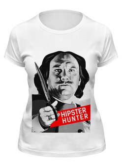 Заказать женскую футболку в Москве. Футболка классическая Hipster Hunter  от Design Ministry - готовые дизайны и нанесение принтов.