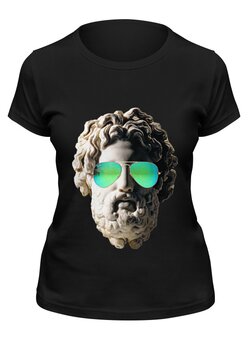 Заказать женскую футболку в Москве. Футболка классическая Греческий бог от Ксения Золотухина - готовые дизайны и нанесение принтов.