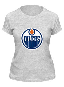 Заказать женскую футболку в Москве. Футболка классическая Edmonton Oilers / NHL Canada от KinoArt - готовые дизайны и нанесение принтов.