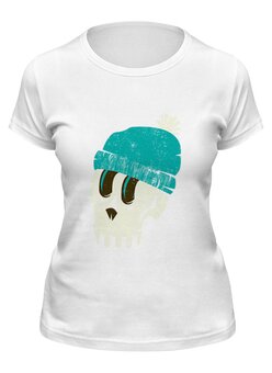 Заказать женскую футболку в Москве. Футболка классическая Череп в шапке от printik - готовые дизайны и нанесение принтов.