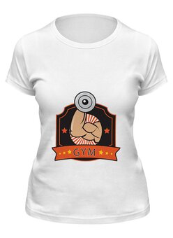 Заказать женскую футболку в Москве. Футболка классическая IRON GYM от trend - готовые дизайны и нанесение принтов.