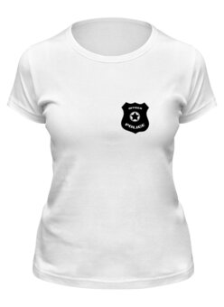 Заказать женскую футболку в Москве. Футболка классическая Полиция от ZVER  - готовые дизайны и нанесение принтов.