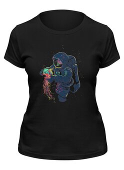 Заказать женскую футболку в Москве. Футболка классическая Космическая медуза от ISliM - готовые дизайны и нанесение принтов.