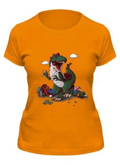 Заказать женскую футболку в Москве. Футболка классическая Прожорливый крокодил от ПРИНТЫ ПЕЧАТЬ  - готовые дизайны и нанесение принтов.