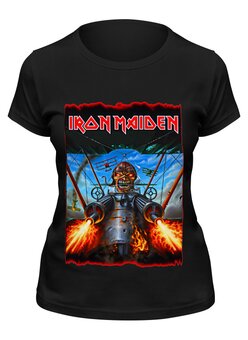 Заказать женскую футболку в Москве. Футболка классическая Iron Maiden Band от Leichenwagen - готовые дизайны и нанесение принтов.