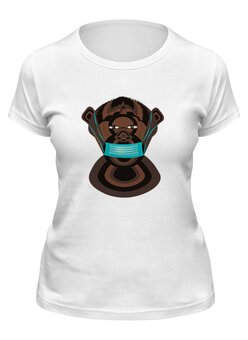Заказать женскую футболку в Москве. Футболка классическая  Шимпанзе в маске от Stil na yarkosti - готовые дизайны и нанесение принтов.