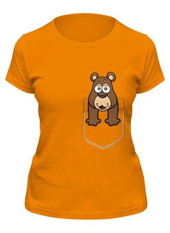 Заказать женскую футболку в Москве. Футболка классическая Медвежонок от Zamula - готовые дизайны и нанесение принтов.