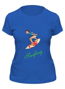 Заказать женскую футболку в Москве. Футболка классическая Surfing от Александр  - готовые дизайны и нанесение принтов.