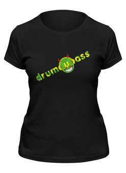 Заказать женскую футболку в Москве. Футболка классическая Drumdubass black от cubik art  - готовые дизайны и нанесение принтов.