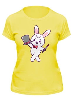 Заказать женскую футболку в Москве. Футболка классическая Кролик фокусник от skynatural - готовые дизайны и нанесение принтов.