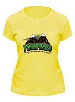 Заказать женскую футболку в Москве. Футболка классическая Twin peaks  от ПРИНТЫ ПЕЧАТЬ  - готовые дизайны и нанесение принтов.