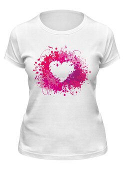 Заказать женскую футболку в Москве. Футболка классическая Сердце от BeliySlon - готовые дизайны и нанесение принтов.