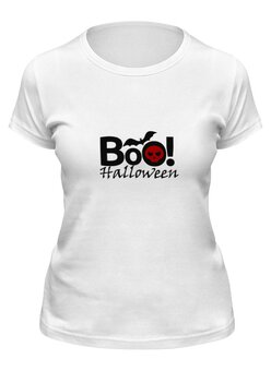 Заказать женскую футболку в Москве. Футболка классическая Boo Hflloween от filipp@mynet.com - готовые дизайны и нанесение принтов.
