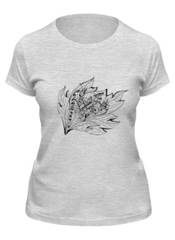 Заказать женскую футболку в Москве. Футболка классическая Листья от aviva - готовые дизайны и нанесение принтов.