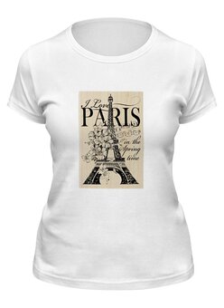 Заказать женскую футболку в Москве. Футболка классическая Париж от Виктор Гришин - готовые дизайны и нанесение принтов.