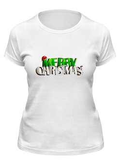 Заказать женскую футболку в Москве. Футболка классическая Merry Christmas от THE_NISE  - готовые дизайны и нанесение принтов.