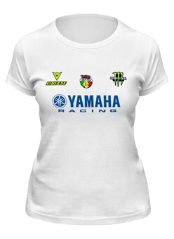 Заказать женскую футболку в Москве. Футболка классическая Yamaha Racing от Illson Pride - готовые дизайны и нанесение принтов.