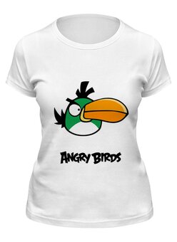 Заказать женскую футболку в Москве. Футболка классическая Angry Birds от denis01001 - готовые дизайны и нанесение принтов.