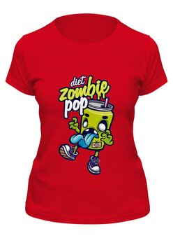 Заказать женскую футболку в Москве. Футболка классическая Zombie pop от ПРИНТЫ ПЕЧАТЬ  - готовые дизайны и нанесение принтов.