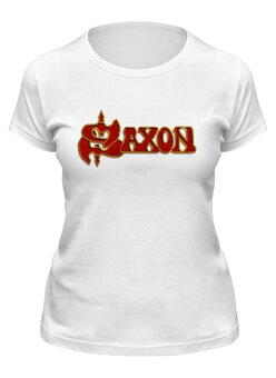 Заказать женскую футболку в Москве. Футболка классическая Saxon Band от Leichenwagen - готовые дизайны и нанесение принтов.