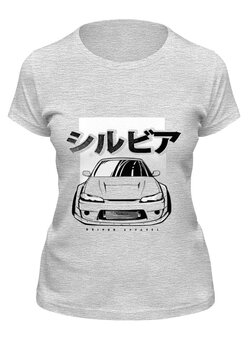 Заказать женскую футболку в Москве. Футболка классическая JDM Nissan Silvia S15 Stance от s.podosenov@mail.ru - готовые дизайны и нанесение принтов.