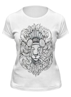Заказать женскую футболку в Москве. Футболка классическая Lion! от nch_natka_krasilova - готовые дизайны и нанесение принтов.