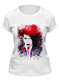 Заказать женскую футболку в Москве. Футболка классическая Marilyn Manson от MoreMari - готовые дизайны и нанесение принтов.