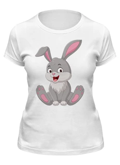 Заказать женскую футболку в Москве. Футболка классическая Милый Кролик от skynatural - готовые дизайны и нанесение принтов.