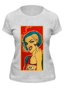 Заказать женскую футболку в Москве. Футболка классическая Bad Girl от Leichenwagen - готовые дизайны и нанесение принтов.