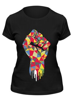 Заказать женскую футболку в Москве. Футболка классическая Кулак (Революция) от coolmag - готовые дизайны и нанесение принтов.