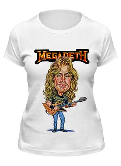 Заказать женскую футболку в Москве. Футболка классическая Megadeth от Leichenwagen - готовые дизайны и нанесение принтов.