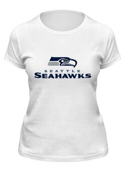 Заказать женскую футболку в Москве. Футболка классическая Seattle Seahawks от dobryidesign - готовые дизайны и нанесение принтов.