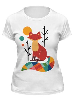 Заказать женскую футболку в Москве. Футболка классическая Red fox от Vasilixa - готовые дизайны и нанесение принтов.